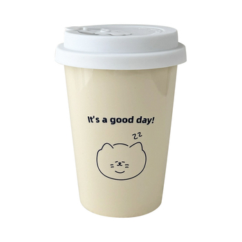 Ceașcă ceramică pentru cafea și ceai cu lapte, stil Instagram, imitare a unui pahar de hârtie, pentru uz casnic, design drăguț desen animat cu pai