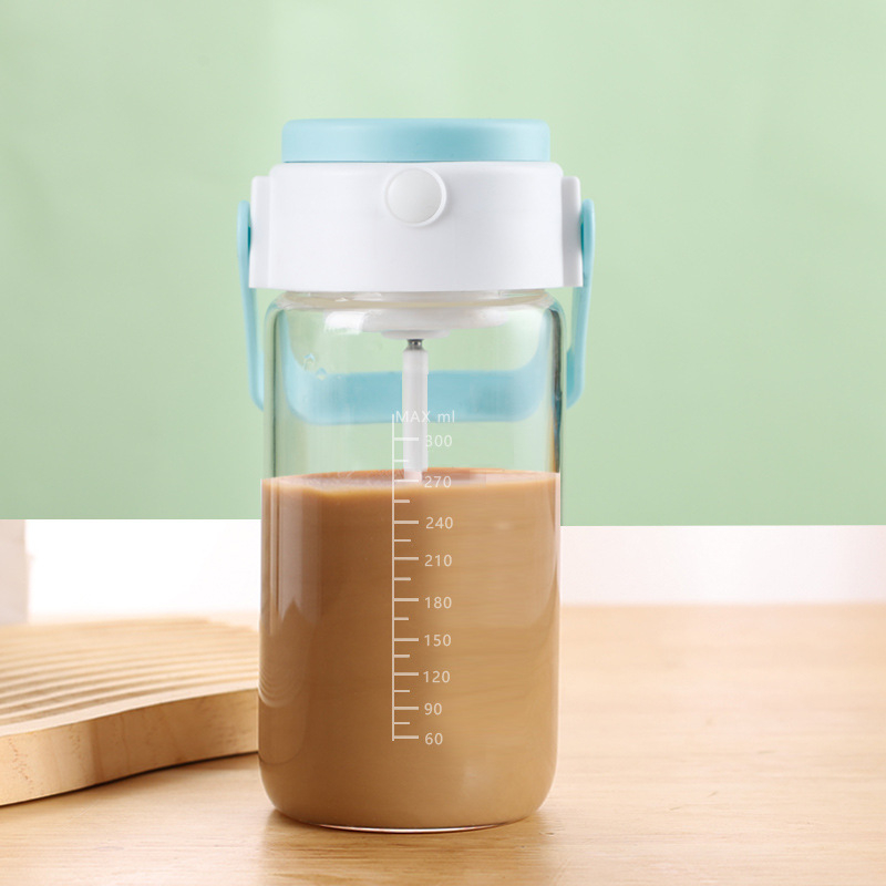Ceașcă automată de amestec reîncărcabilă – shaker din sticlă portabil pentru milkshake și pudră de proteine, fitness