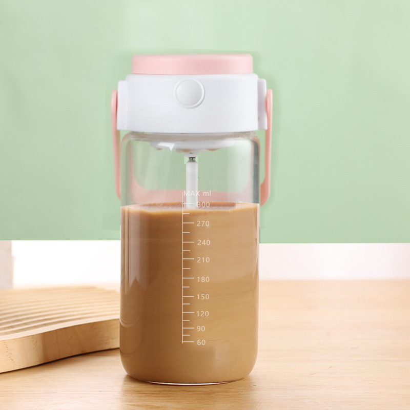 Ceașcă automată de amestec reîncărcabilă – shaker din sticlă portabil pentru milkshake și pudră de proteine, fitness