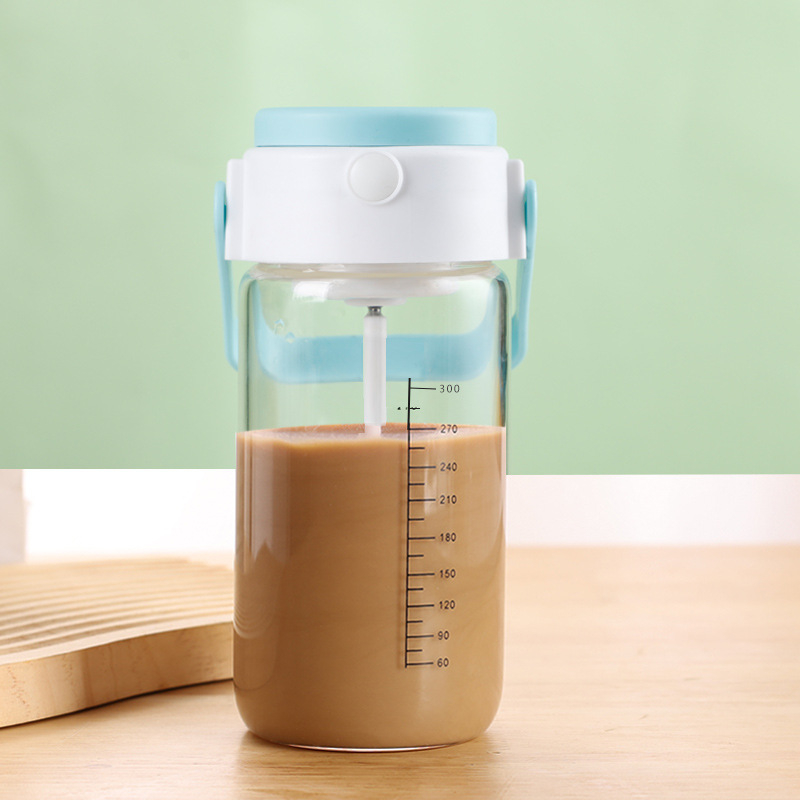 Ceașcă automată de amestec reîncărcabilă – shaker din sticlă portabil pentru milkshake și pudră de proteine, fitness