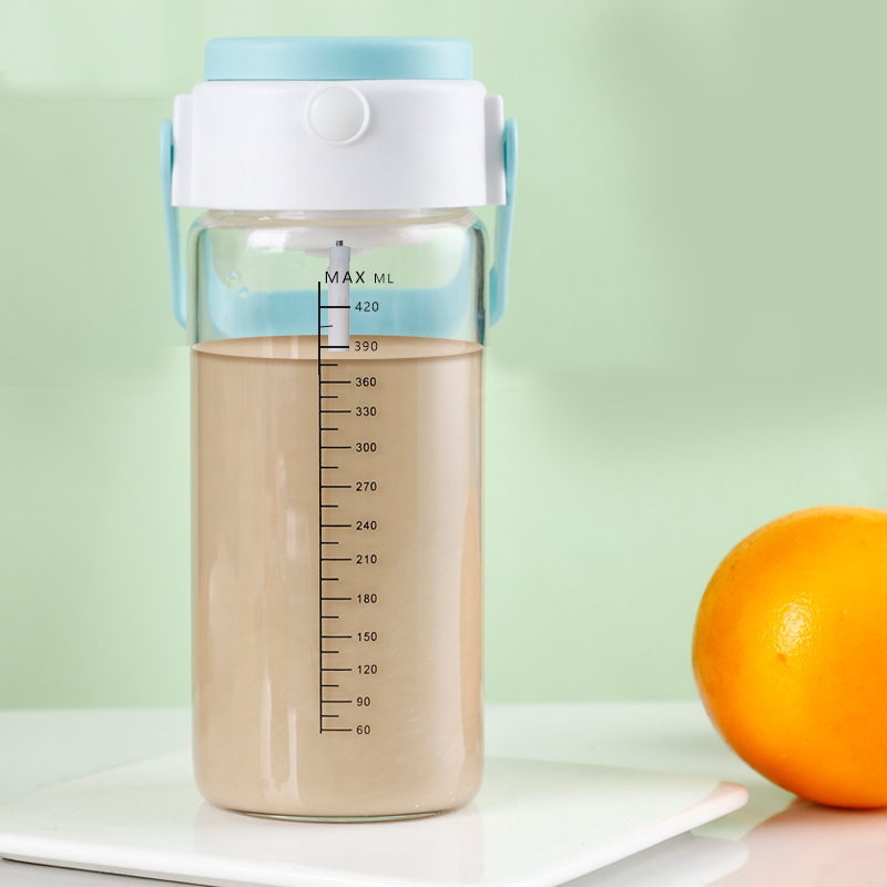 Ceașcă automată de amestec reîncărcabilă – shaker din sticlă portabil pentru milkshake și pudră de proteine, fitness