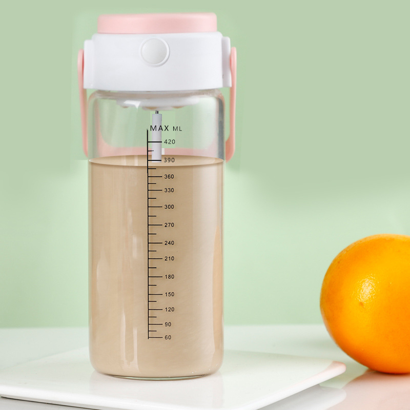 Ceașcă automată de amestec reîncărcabilă – shaker din sticlă portabil pentru milkshake și pudră de proteine, fitness