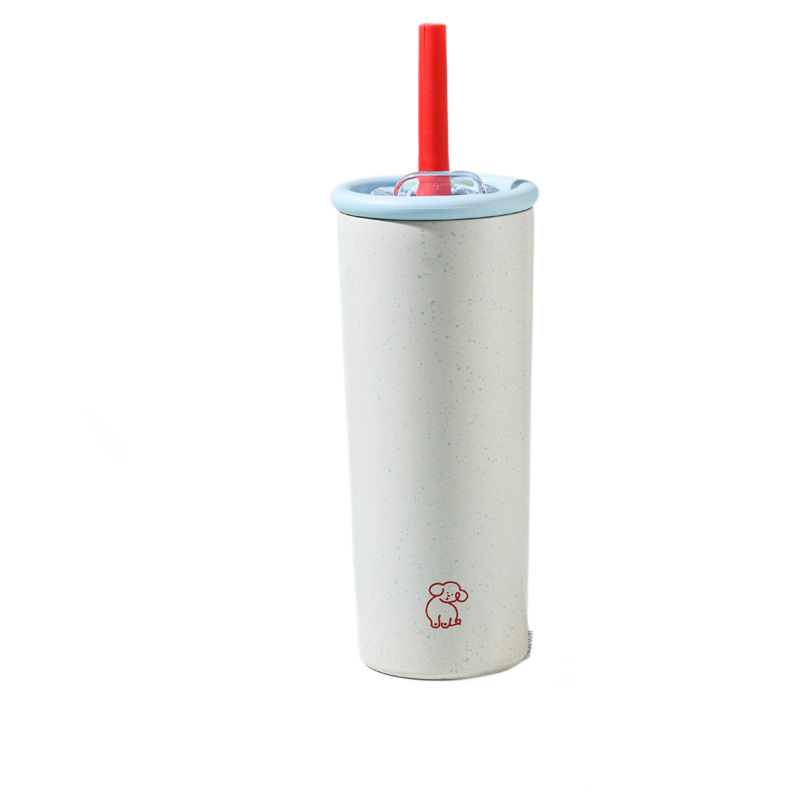 Căniță din oțel inoxidabil 316 cu pai, izolație termică, pentru femei, design drăguț, cupă portabilă