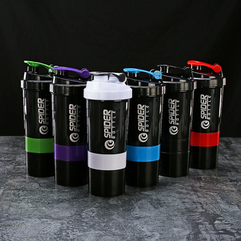 Shaker de proteine cu 3 straturi, 500 ml – recipient portabil pentru shake-uri