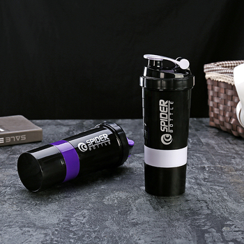 Shaker de proteine cu 3 straturi, 500 ml – recipient portabil pentru shake-uri