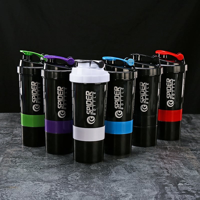 Shaker de proteine cu 3 straturi, 500 ml – recipient portabil pentru shake-uri