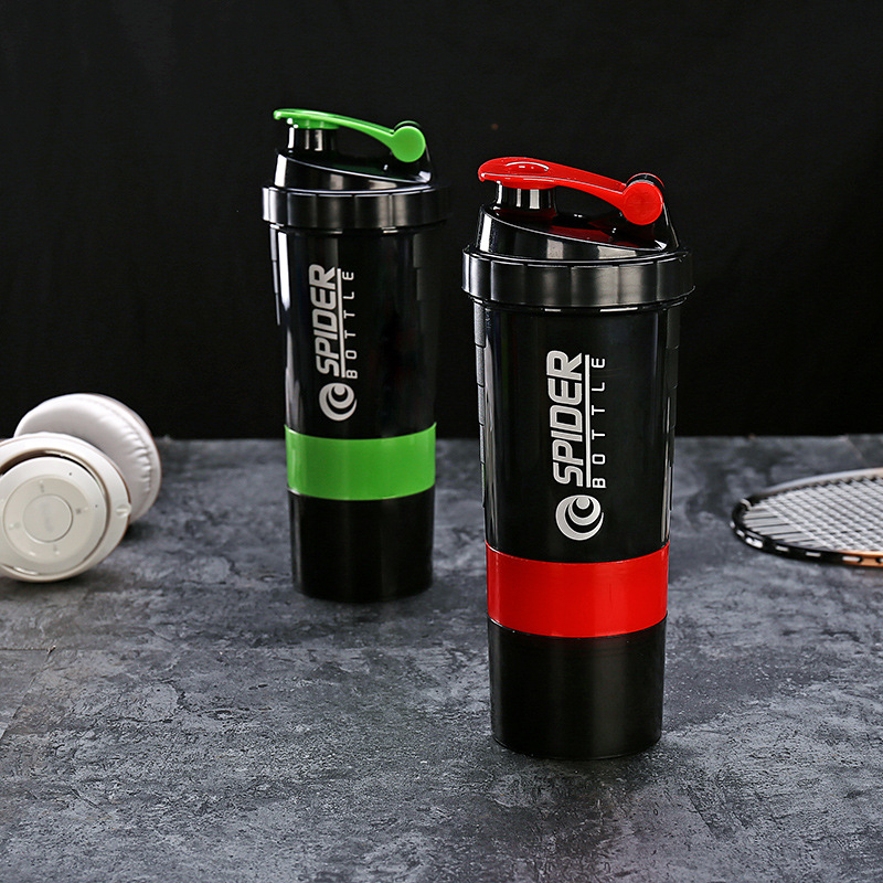 Shaker de proteine cu 3 straturi, 500 ml – recipient portabil pentru shake-uri