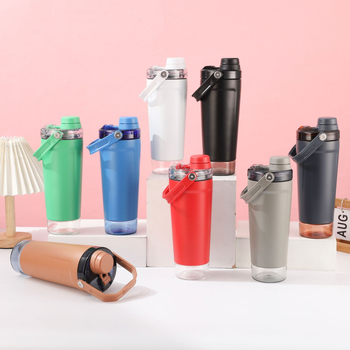 Cana shaker portabilă pentru exterior, sticlă de apă izolată din oțel inoxidabil 304 pentru drumeții