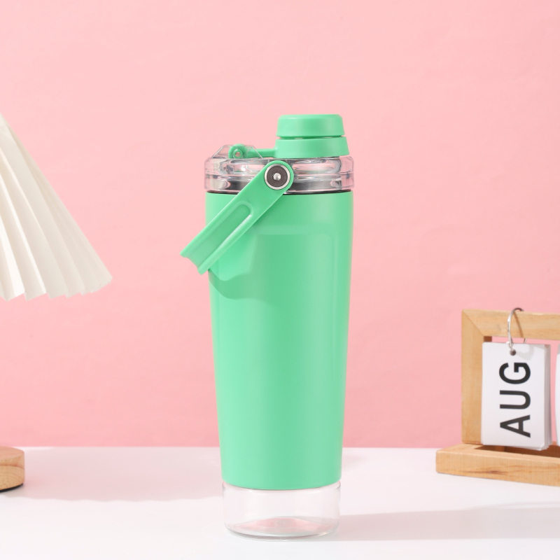 Cana shaker portabilă pentru exterior, sticlă de apă izolată din oțel inoxidabil 304 pentru drumeții