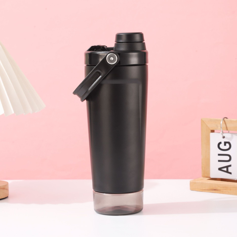 Cana shaker portabilă pentru exterior, sticlă de apă izolată din oțel inoxidabil 304 pentru drumeții