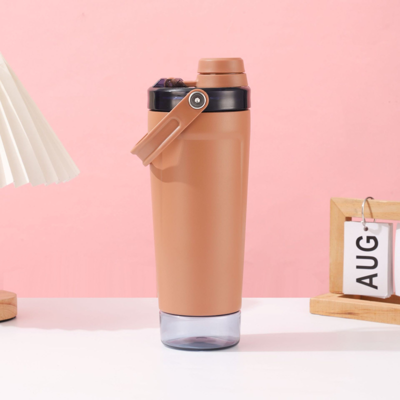 Cana shaker portabilă pentru exterior, sticlă de apă izolată din oțel inoxidabil 304 pentru drumeții
