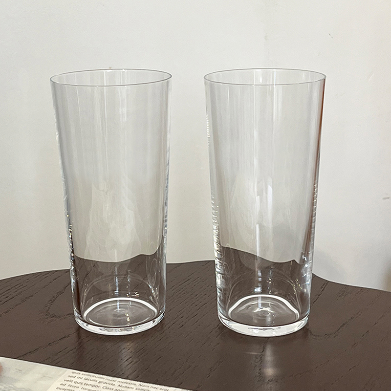 Pahar din sticlă cu litere în stil Instagram – design minimalist pentru apă, lapte, suc și cafea; sticlă subțire, estetică înaltă, cu pai