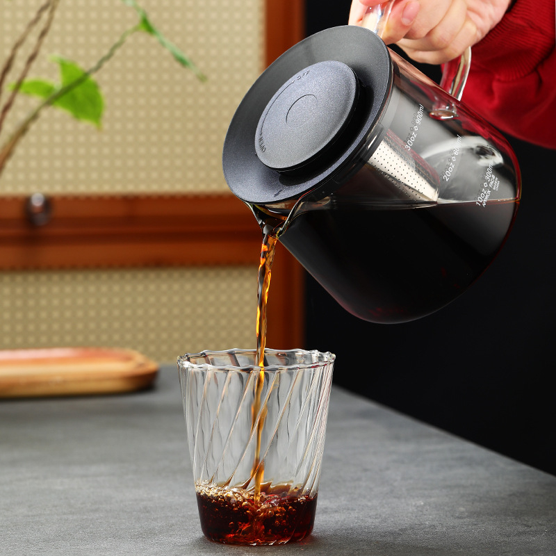 Ceainic și cafetieră din sticlă borosilicat de înaltă calitate, cu capacitate mare, filtru din oțel inoxidabil, pentru plită electrică din ceramică