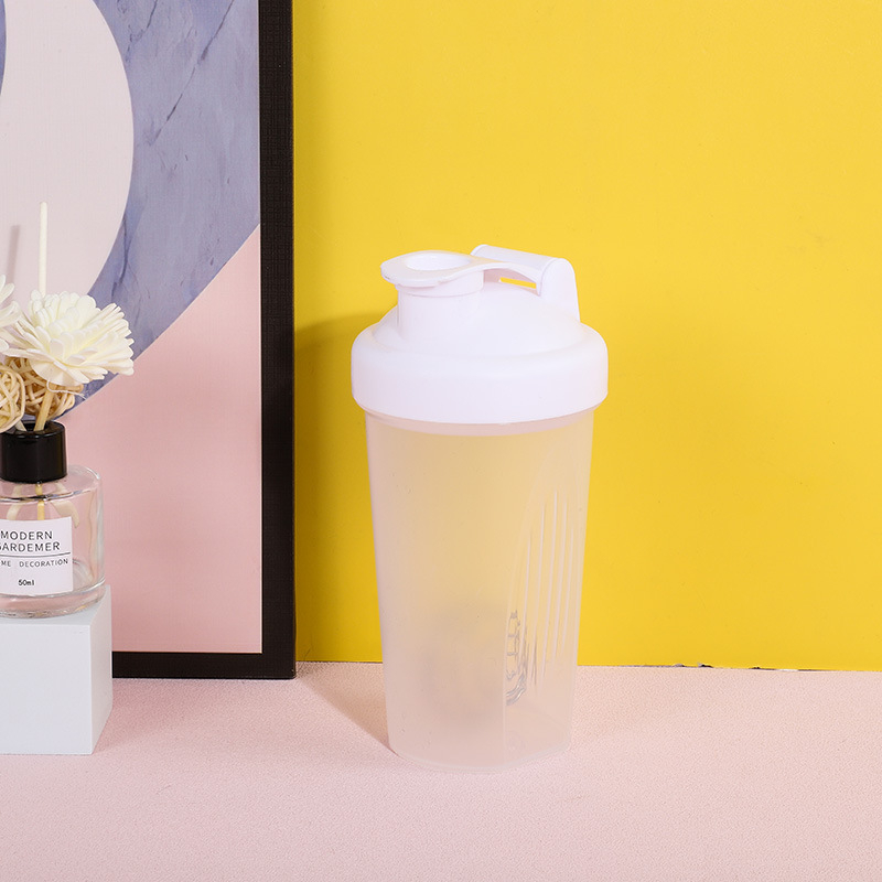 Shaker de proteine 400 ml cu scară de măsurare – pahar din plastic pentru milkshake, pentru fitness, cu logo imprimat