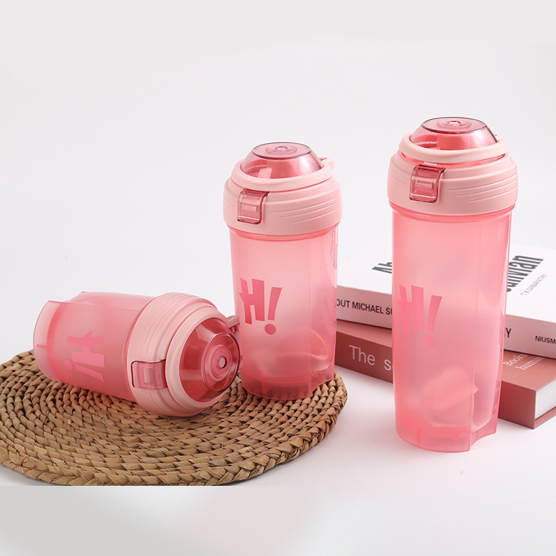 Shaker creativ pentru proteine, recipient sport portabil, rezistent la temperaturi înalte și la căderi, din plastic alimentar