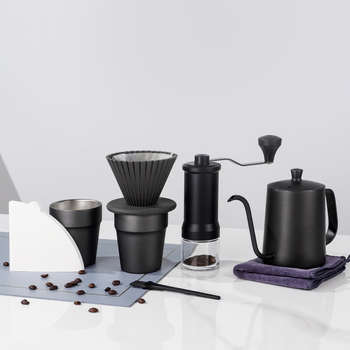 Set cafea pentru filtru manual, model nou de 26 de ani, cutie de călătorie portabilă pentru exterior, oțel inoxidabil, 9 piese