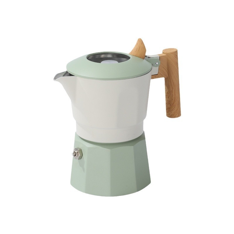 Moka cu două valve, a patra generație, pentru plită electrică, espressor italian compact pentru uz casnic și în aer liber