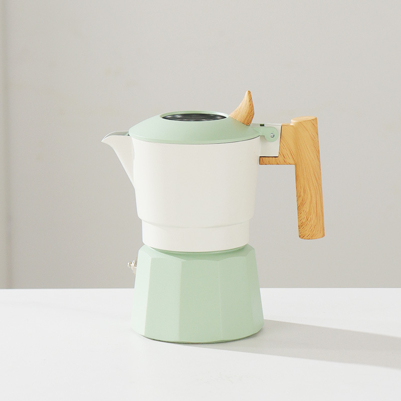 Moka cu două valve, a patra generație, pentru plită electrică, espressor italian compact pentru uz casnic și în aer liber