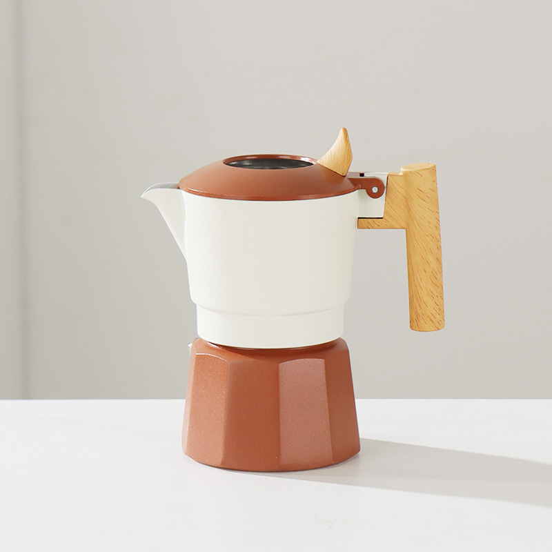 Moka cu două valve, a patra generație, pentru plită electrică, espressor italian compact pentru uz casnic și în aer liber