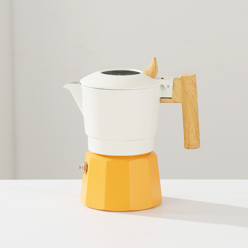 Moka cu două valve, a patra generație, pentru plită electrică, espressor italian compact pentru uz casnic și în aer liber