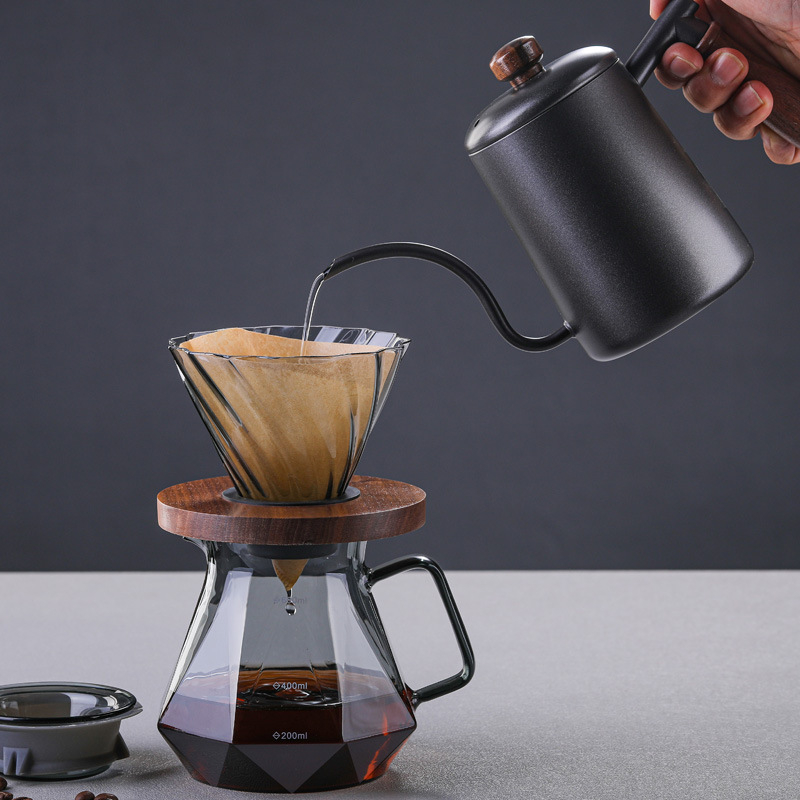 Cafetieră inteligentă pentru cafea prin picurare, cu filtru din sticlă detașabil și accesorii pentru preparare manuală