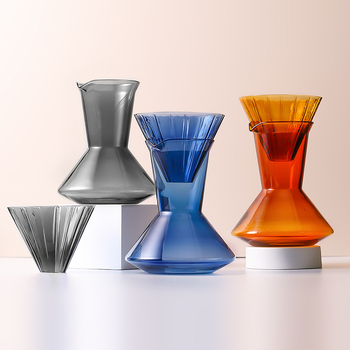 Pahar de filtrare V60 din sticlă rezistentă la căldură și carafă de împărțire pentru cafea turnată manual – set pentru uz casnic
