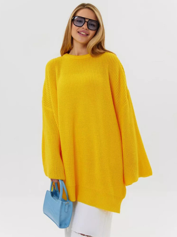 Oversize pletena haljina s dugim rukavima