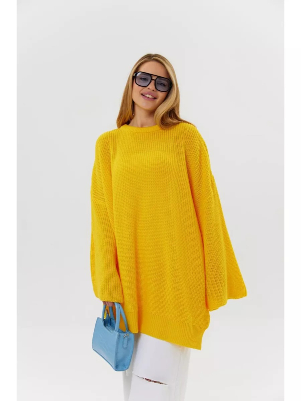 Oversize pletena haljina s dugim rukavima