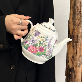 Ceainic ceramic în stil franțuzesc, mov, capacitate mare, pentru uz casnic, pentru apă rece și cafea, cadou premium