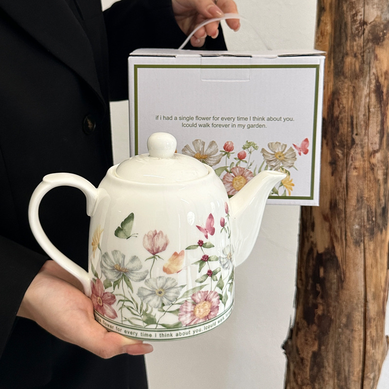 Ceainic ceramic în stil franțuzesc, mov, capacitate mare, pentru uz casnic, pentru apă rece și cafea, cadou premium