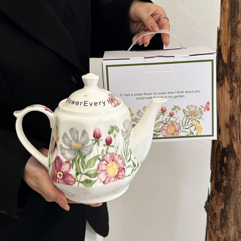 Ceainic ceramic în stil franțuzesc, mov, capacitate mare, pentru uz casnic, pentru apă rece și cafea, cadou premium