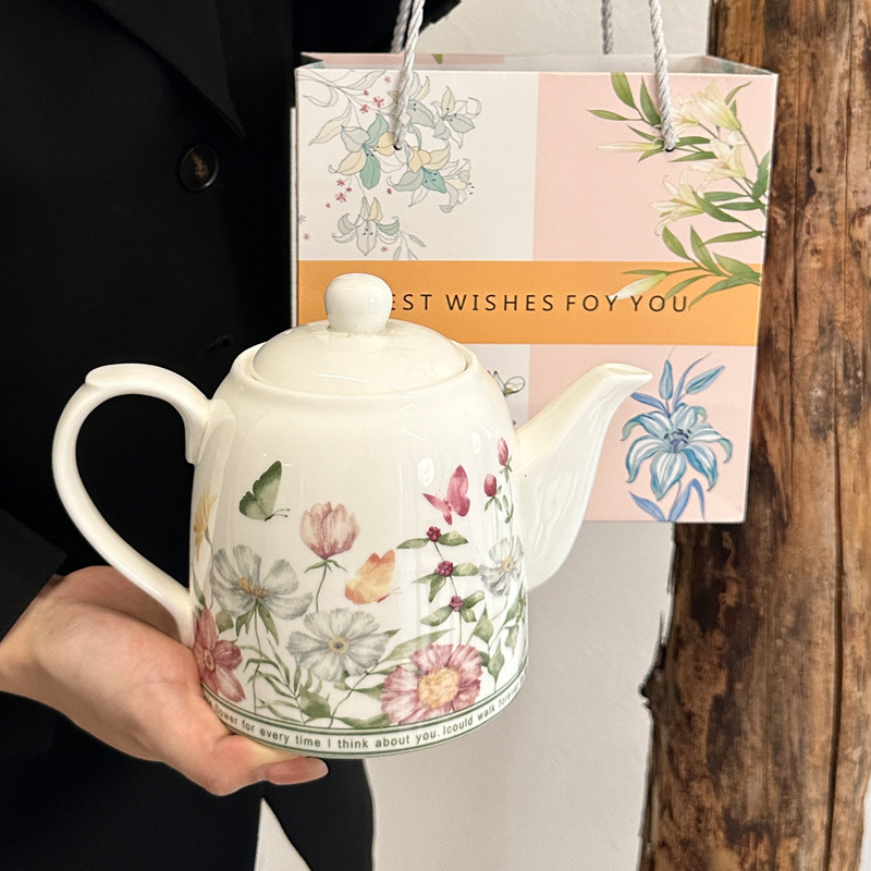 Ceainic ceramic în stil franțuzesc, mov, capacitate mare, pentru uz casnic, pentru apă rece și cafea, cadou premium