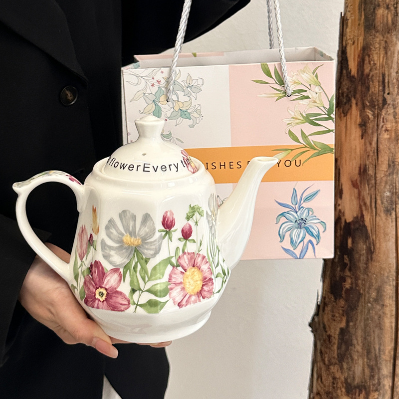 Ceainic ceramic în stil franțuzesc, mov, capacitate mare, pentru uz casnic, pentru apă rece și cafea, cadou premium