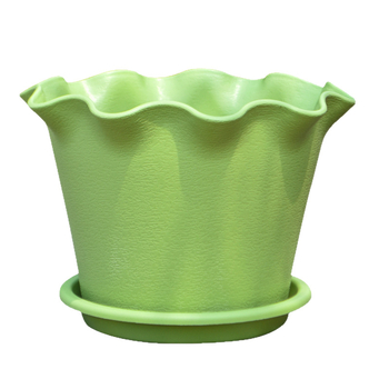 Ghiveci din rășină cu margine ondulată în stil frunză de lotus, pentru interior și balcon, design elegant
