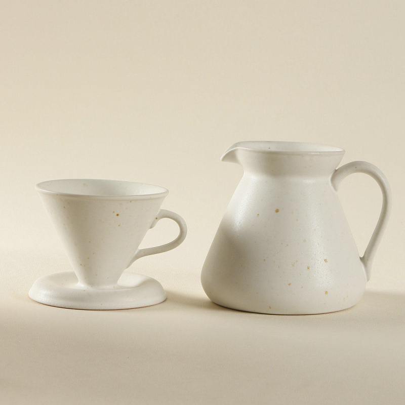 Cană de cafea din ceramică grosieră, filtrare prin picurare, pentru preparare manuală acasă
