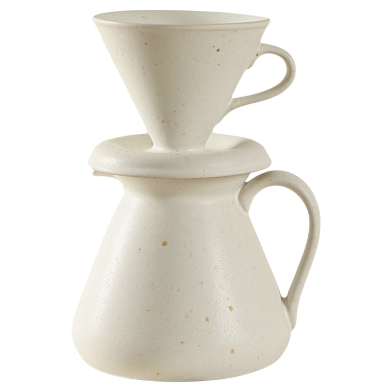 Cană de cafea din ceramică grosieră, filtrare prin picurare, pentru preparare manuală acasă