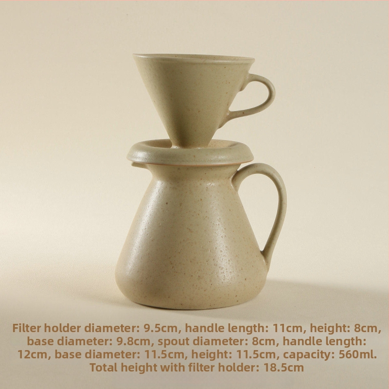 Cană de cafea din ceramică grosieră, filtrare prin picurare, pentru preparare manuală acasă
