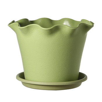 Ghiveci din rășină cu margini ondulate, plastic îngroșat, pentru interior și balcon, design elegant, potrivit pentru crini
