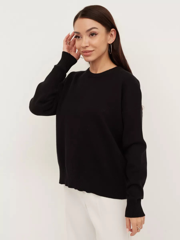 Női oversized kapucnis kötött pulóver, vastag, laza felső