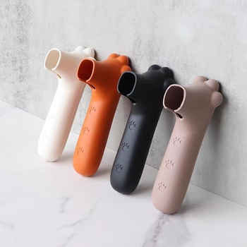 Protector pentru mânerul ușii cu design labă de pisică, silicon anti-derapant, anti-static, plăcuță de susținere pe perete în spatele ușii