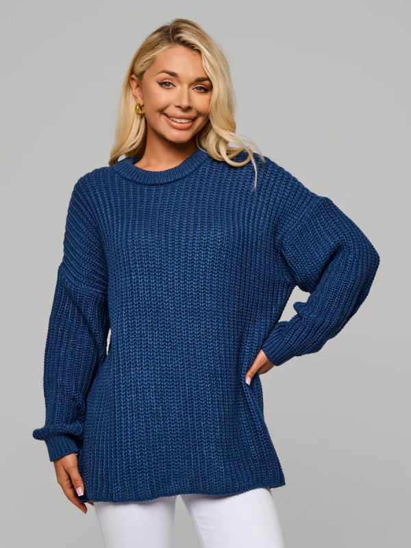 Női oversized kapucnis kötött pulóver