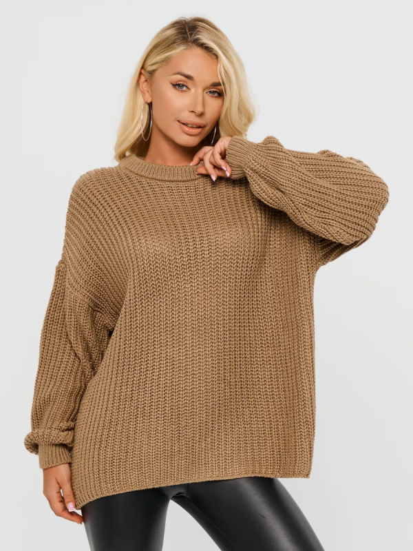 Női oversized kapucnis kötött pulóver