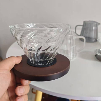 Cafetieră pour-over din sticlă borosilicat, pentru uz casnic, versiune cu pereți mai groși