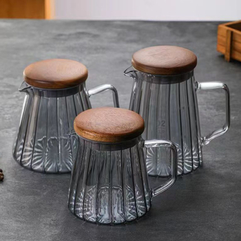 Cafetieră pour-over din sticlă borosilicat, pentru uz casnic, versiune cu pereți mai groși