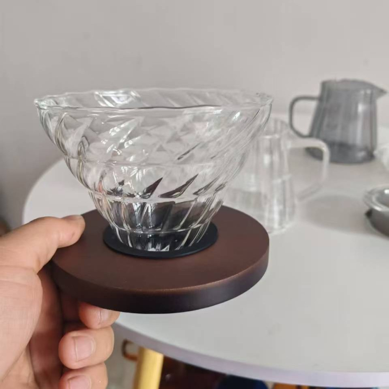 Cafetieră pour-over din sticlă borosilicat, pentru uz casnic, versiune cu pereți mai groși
