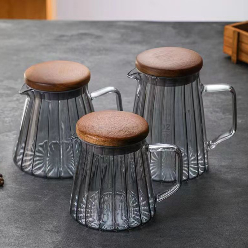 Cafetieră pour-over din sticlă borosilicat, pentru uz casnic, versiune cu pereți mai groși