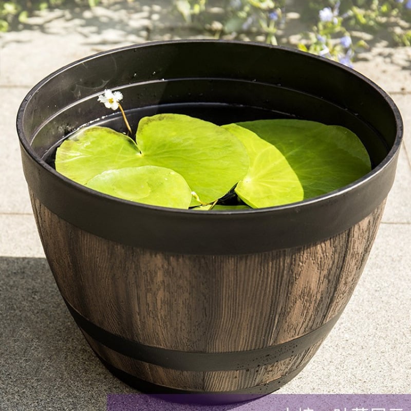 Ghiveci hidroponic pentru Water Lily – formă de butoi, din plastic, extra-large