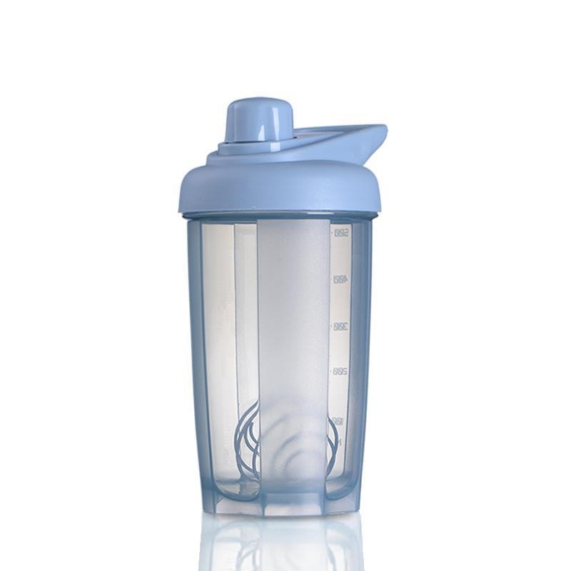 Shaker etanș pentru înlocuitor de masă cu pudră proteică și milkshake, pentru fitness, cu scară de măsurare și gravură a logo-ului