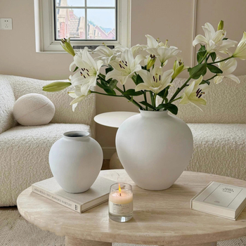 Vază ceramică în stil Wabi-Sabi, vas mare retro pentru aranjamente florale, piesă decorativă elegantă