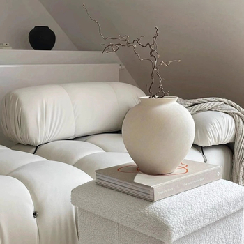 Vază ceramică în stil Wabi-Sabi, vas mare retro pentru aranjamente florale, piesă decorativă elegantă